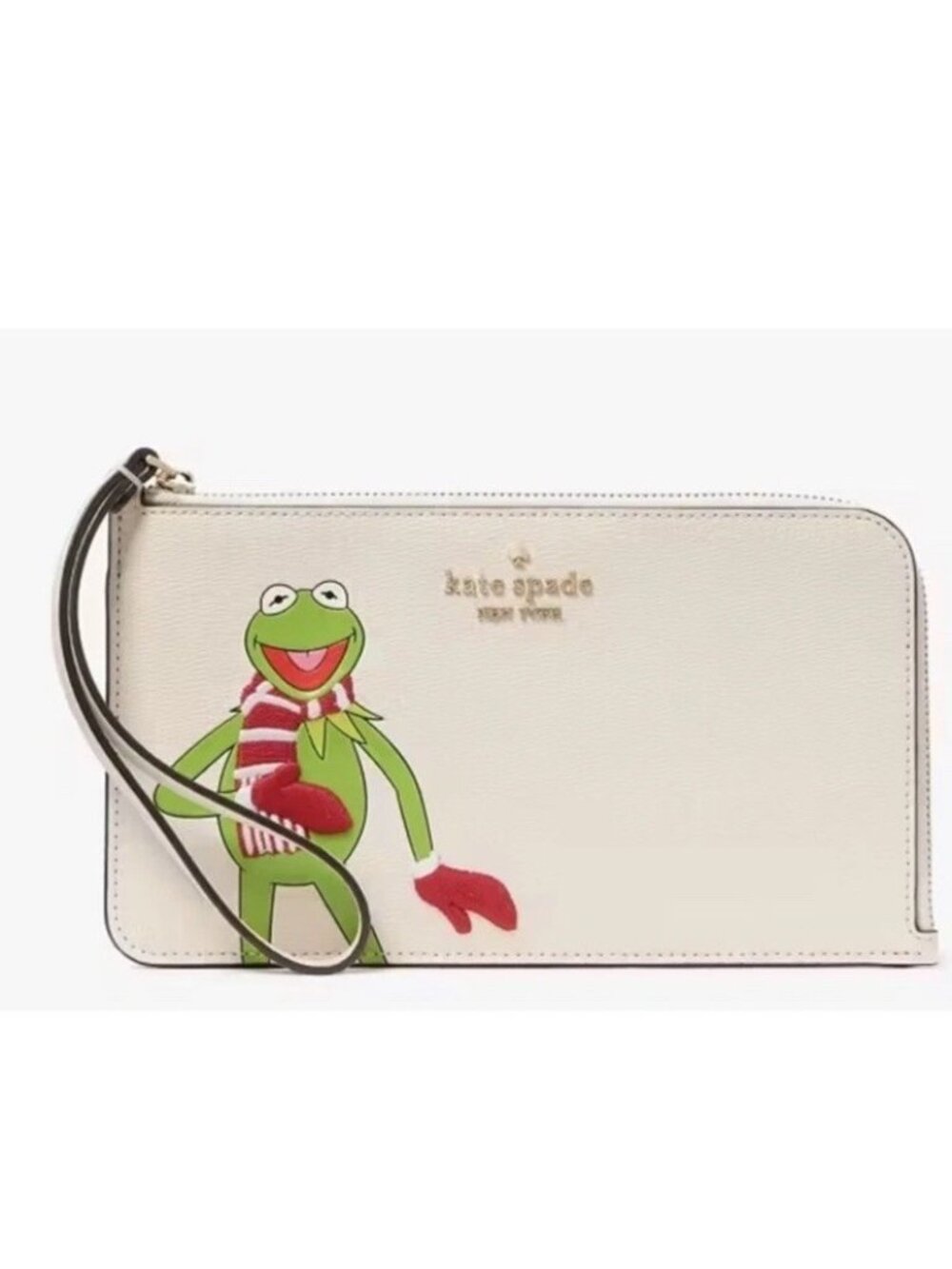Disney Kate Spade New York Muppets Kermit Zip Wristlet KJ068 NWT